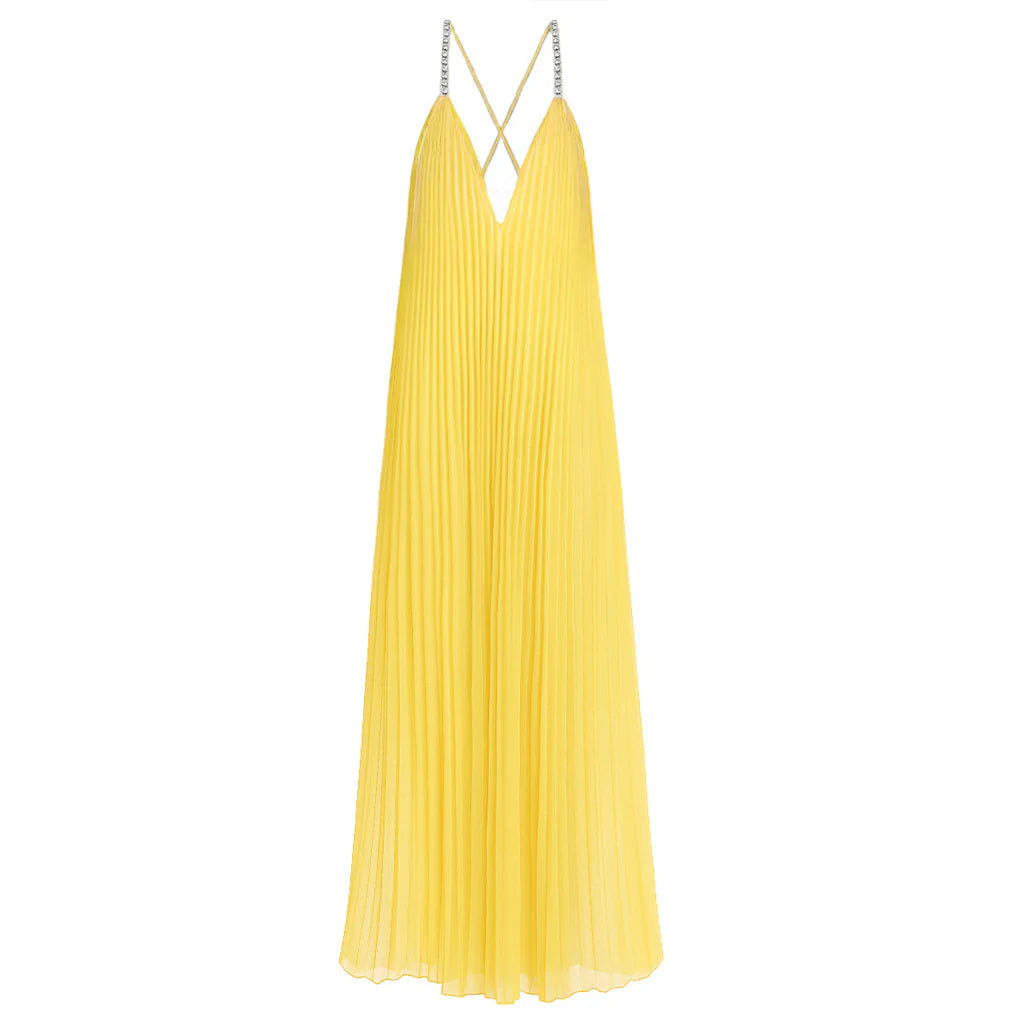 Crystal Embellished Yellow Gown