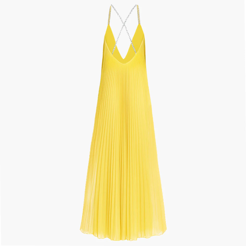 Crystal Embellished Yellow Gown