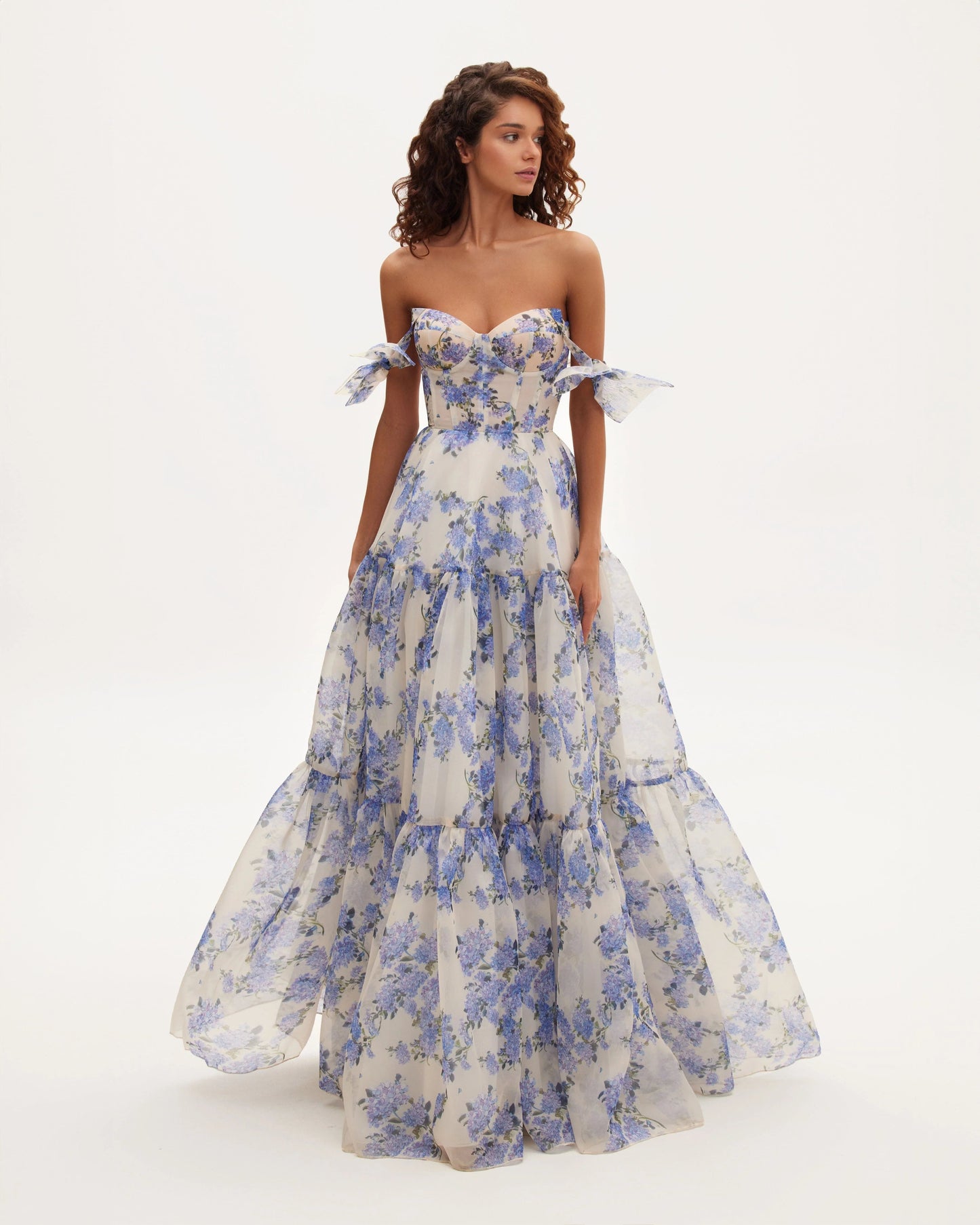 Tender Maxi Classy Dress With Delicate Floral Print