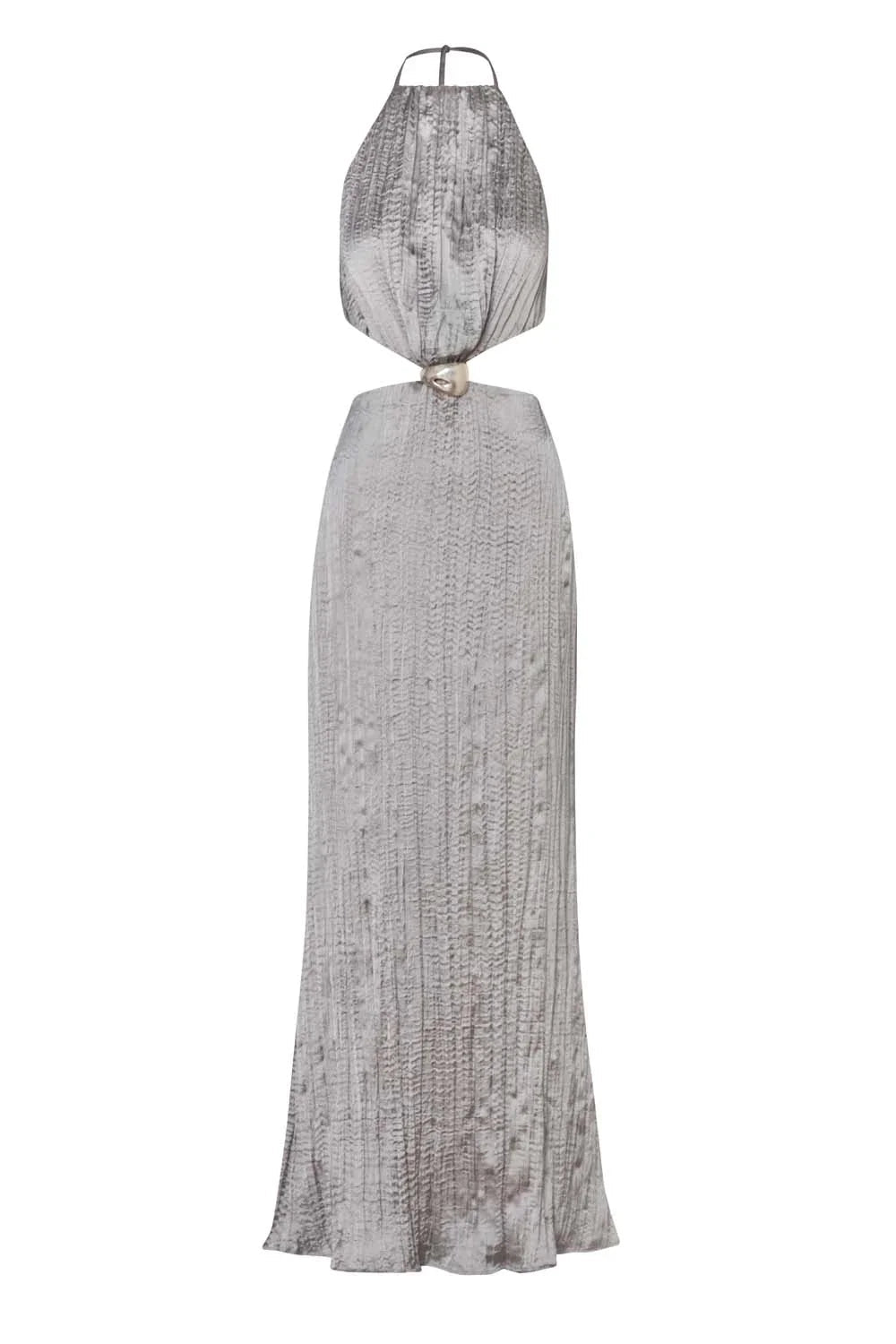 Maxi Dress Silver in Satin