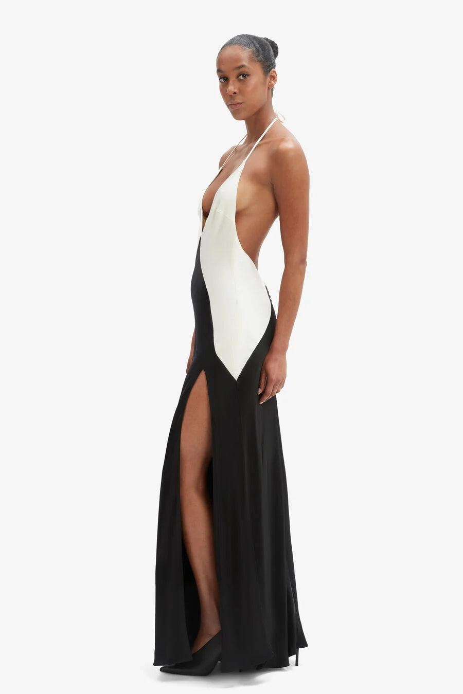 Contrast Halter Dress