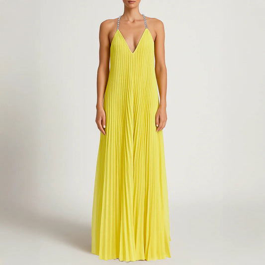 Crystal Embellished Yellow Gown