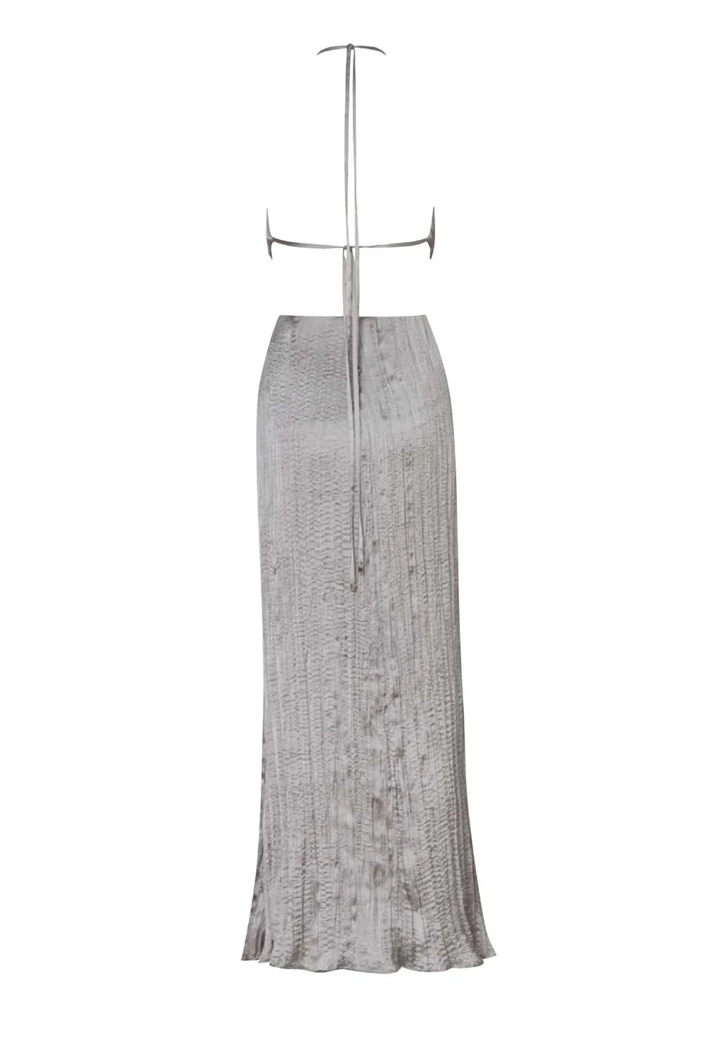 Maxi Dress Silver in Satin