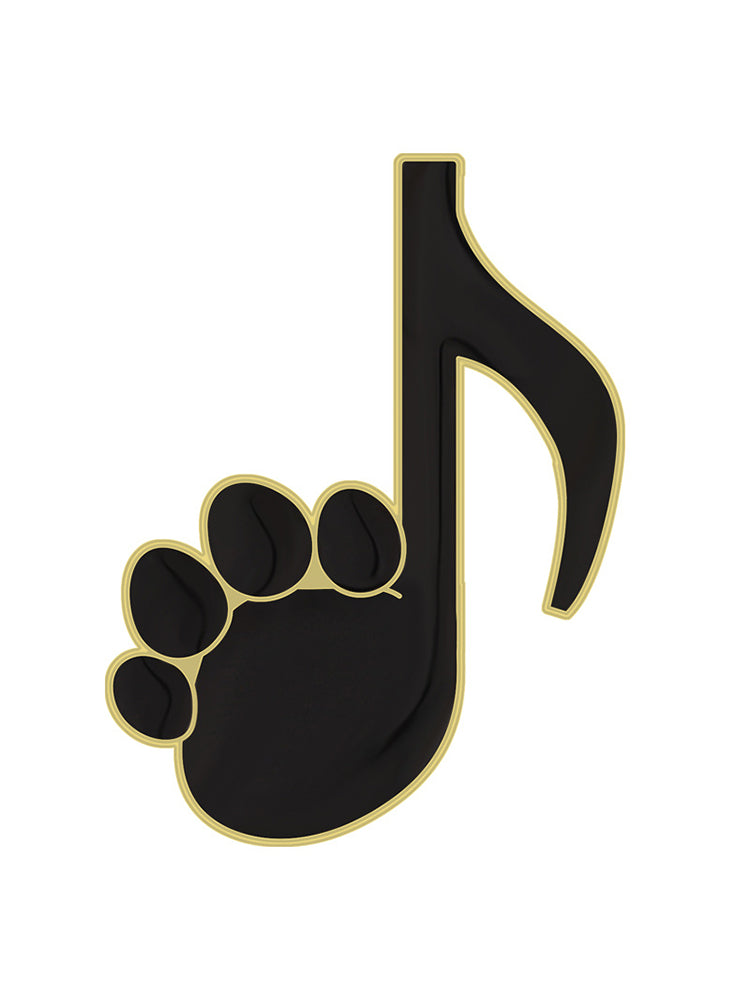 Lovely Black Cat Music Note Brooch